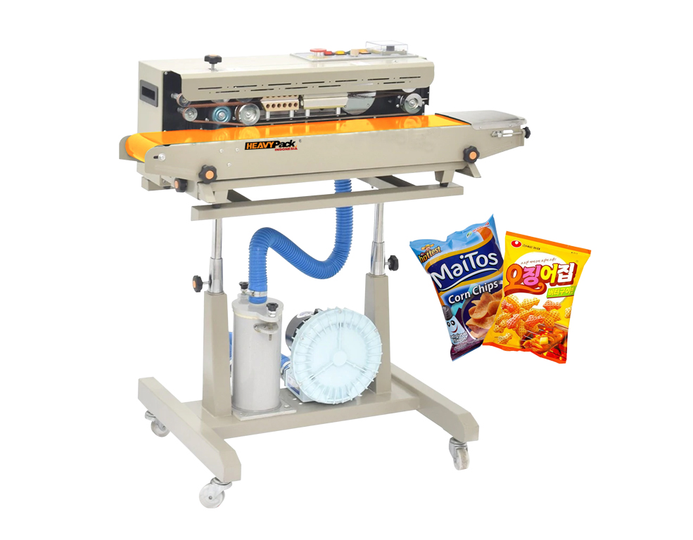 Mesin Band Sealer PH Pengemas Produk Kering Kacang / Gula / Biji Kopi / Permen Dengan Gas Flushing DBF-1000 (With Air or Gas Blower)